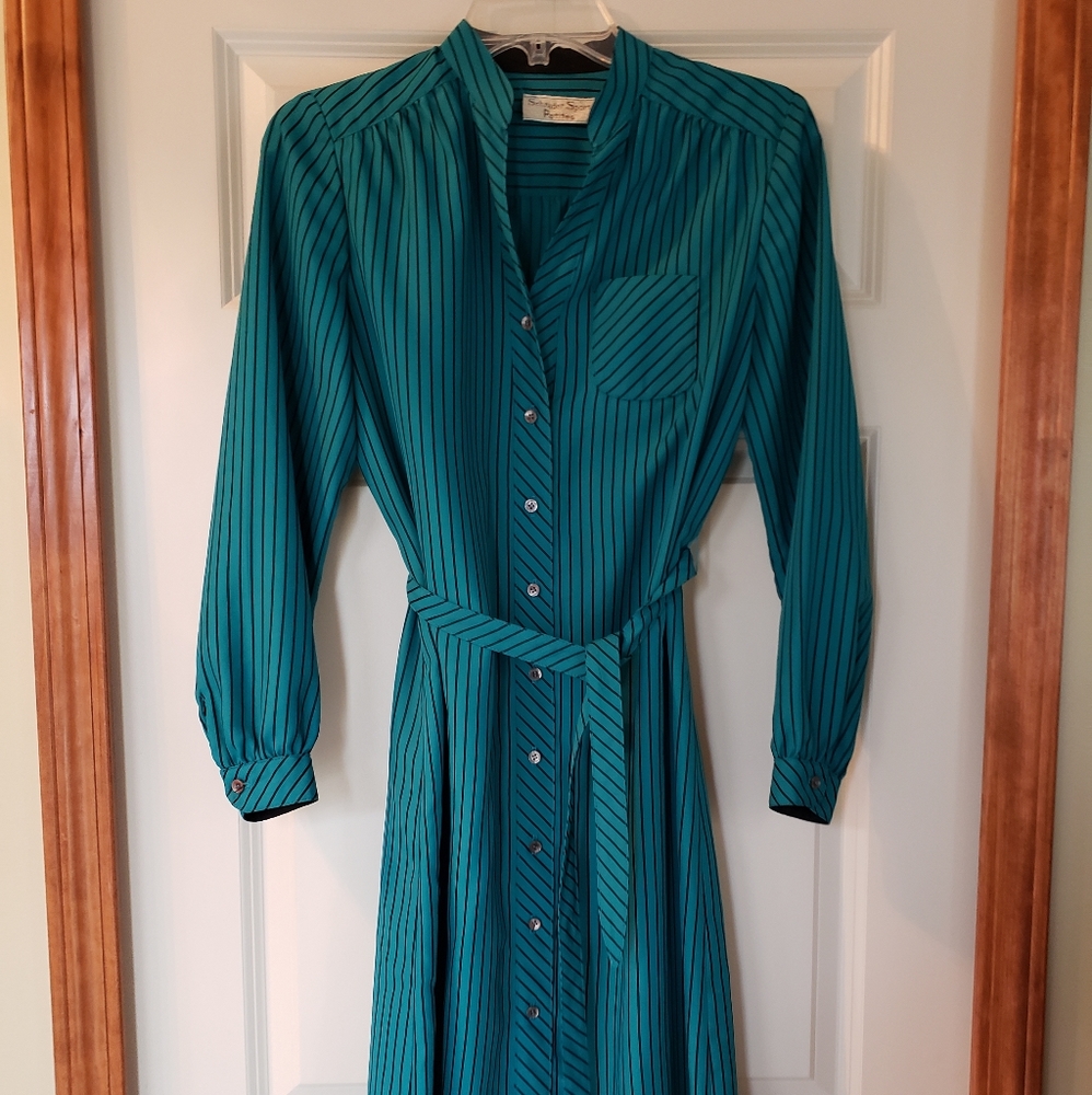Vtg 70's Schrader Sport Petites Secretary Dress
